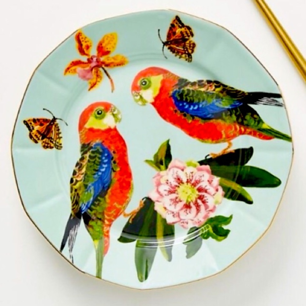 ANTHROPOLOGIE Nathalie Lete PARROT Plate NWT